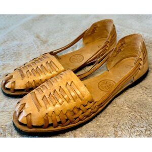 FK Leather Boys Sandals Size 3 Brown